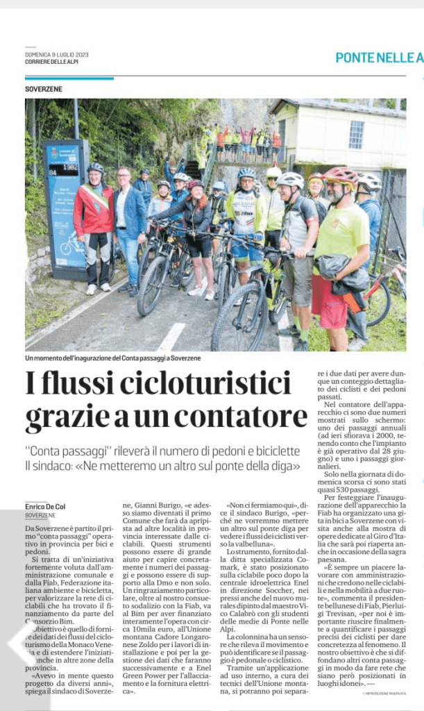 I flussi cicloturistici grazie ad un contatore